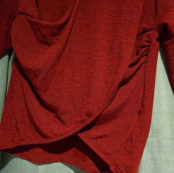 Red Wrap Front Shein Top - Picture 3 of 7
